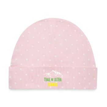 Trail und Ultra Running - Baby Premium Organic Mütze - Rosa/Weiße Punkte - Vorne
