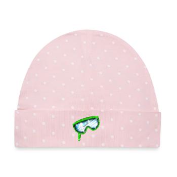 Skibrille - Baby Premium Organic Mütze - Rosa/Weiße Punkte - Vorne