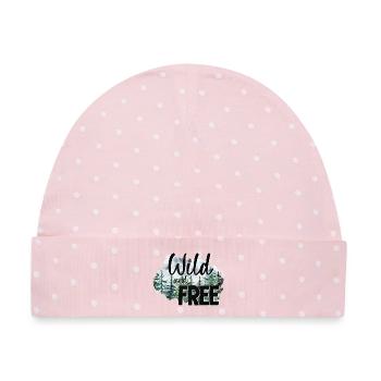 Wild und frei - Baby Premium Organic Mütze - Rosa/Weiße Punkte - Vorne