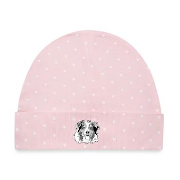 Australian Shepherd - Baby Premium Organic Mütze - Rosa/Weiße Punkte - Vorne