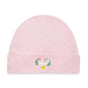 Beste Mutter aller Zeiten - Baby Premium Organic Mütze - Rosa/Weiße Punkte - Vorne