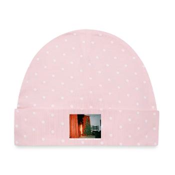 Holy Night mal anders - Chaotisches Weihnachten - Baby Premium Organic Mütze - Rosa/Weiße Punkte - Vorne
