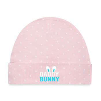 Werdende Mutter Ostern Gender Reveal - Baby Premium Organic Mütze - Rosa/Weiße Punkte - Vorne