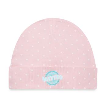 Geschenk für Matteo - Baby Premium Organic Mütze - Rosa/Weiße Punkte - Vorne