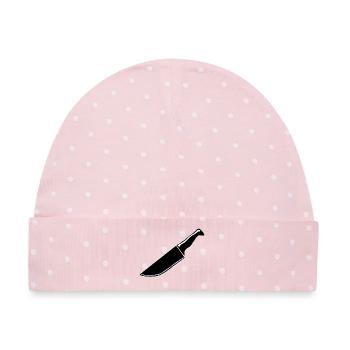 Scharfes Messer - Baby Premium Organic Mütze - Rosa/Weiße Punkte - Vorne