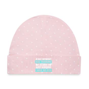Hundetrainer - Baby Premium Organic Mütze - Rosa/Weiße Punkte - Vorne