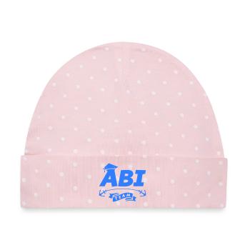 Abi Team Abschlussanker - Baby Premium Organic Mütze - Rosa/Weiße Punkte - Vorne