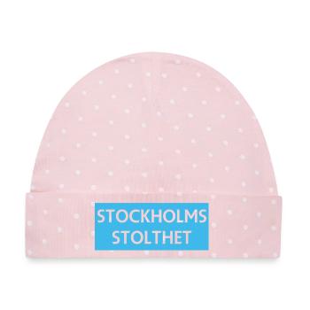 Stockholm Pride Motiv Design - Baby Premium Organic Mütze - Rosa/Weiße Punkte - Vorne