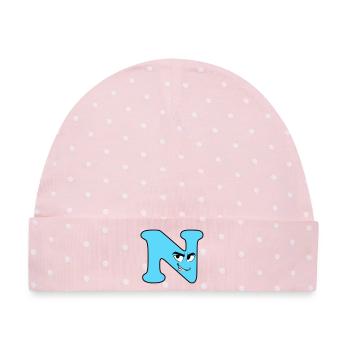 N - Baby Premium Organic Mütze - Rosa/Weiße Punkte - Vorne