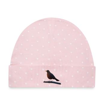 Amsel - Baby Premium Organic Mütze - Rosa/Weiße Punkte - Vorne