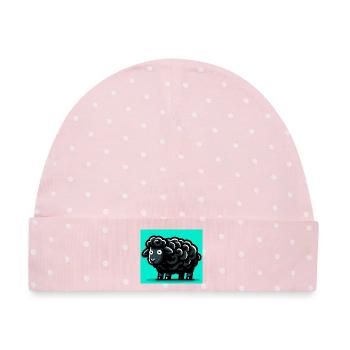 Schwarzes Schaf - Baby Premium Organic Mütze - Rosa/Weiße Punkte - Vorne