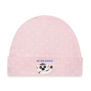 Panda Gruß Mascot Bis Baldrian! - Baby Premium Organic Mütze - Rosa/Weiße Punkte - Vorne