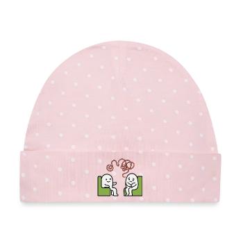 Psychotherapie – Psyche Illustration - Baby Premium Organic Mütze - Rosa/Weiße Punkte - Vorne
