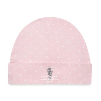 Wittgenstein-Logik-Zitatporträt - Baby Premium Organic Mütze - Rosa/Weiße Punkte - Vorne