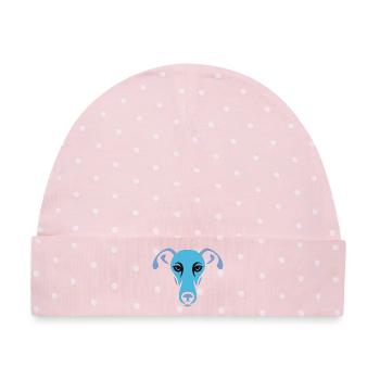 Windhund, Galgo - Baby Premium Organic Mütze - Rosa/Weiße Punkte - Vorne