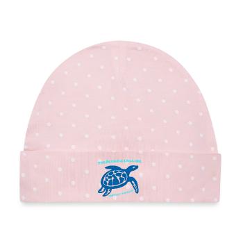 Meeresruf Schildkröten-Design - Baby Premium Organic Mütze - Rosa/Weiße Punkte - Vorne