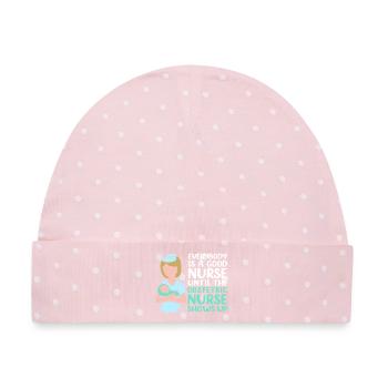 Krankenschwester Schwangerschaft Krankenhaus - Baby Premium Organic Mütze - Rosa/Weiße Punkte - Vorne