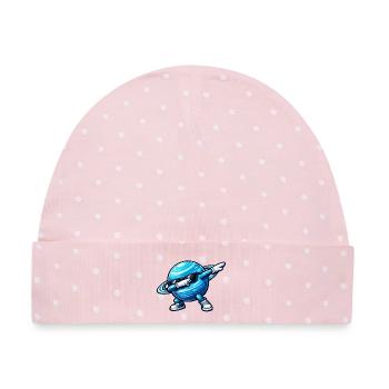 Dabbing Uranus - Baby Premium Organic Mütze - Rosa/Weiße Punkte - Vorne