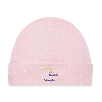 Verhaltenstherapie Therapie Verhalten - Baby Premium Organic Mütze - Rosa/Weiße Punkte - Vorne