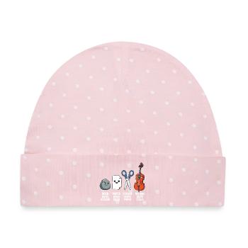 Nichts schlägt Cello – Schere, Stein, Papier, Cellist, - Baby Premium Organic Mütze - Rosa/Weiße Punkte - Vorne