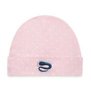 Tiefsee Monster - Schwarzer Drachenfisch - Baby Premium Organic Mütze - Rosa/Weiße Punkte - Vorne