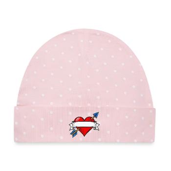 Herz mit Pfeil Pop Art Banner - Baby Premium Organic Mütze - Rosa/Weiße Punkte - Vorne
