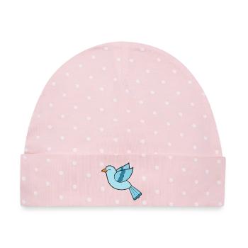 Vogel Vögel - Baby Premium Organic Mütze - Rosa/Weiße Punkte - Vorne