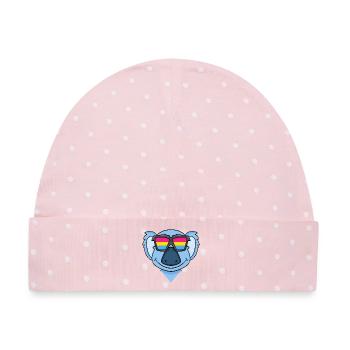 Pansexuell Koala - Koala mit Brille - Baby Premium Organic Mütze - Rosa/Weiße Punkte - Vorne