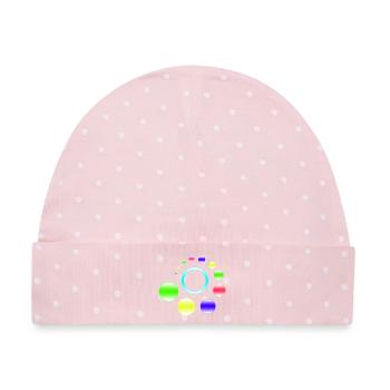 Neon-Orbit-Ringburst - Baby Premium Organic Mütze - Rosa/Weiße Punkte - Vorne