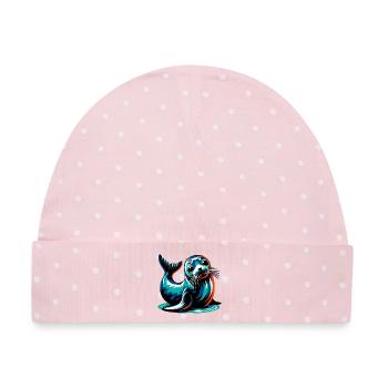 Siegel - Baby Premium Organic Mütze - Rosa/Weiße Punkte - Vorne
