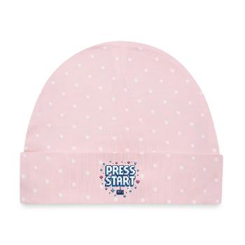 Press Start - Baby Premium Organic Mütze - Rosa/Weiße Punkte - Vorne