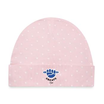 Schaffen! - Baby Premium Organic Mütze - Rosa/Weiße Punkte - Vorne