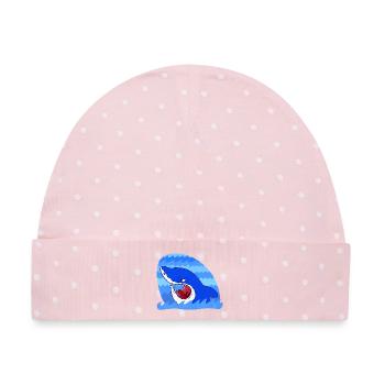 Grim Shark - Baby Premium Organic Mütze - Rosa/Weiße Punkte - Vorne