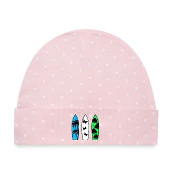 Surfboards - Baby Premium Organic Mütze - Rosa/Weiße Punkte - Vorne