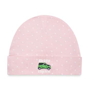 Drive Electric Eco Car Sustainable Energy Design - Baby Premium Organic Mütze - Rosa/Weiße Punkte - Vorne