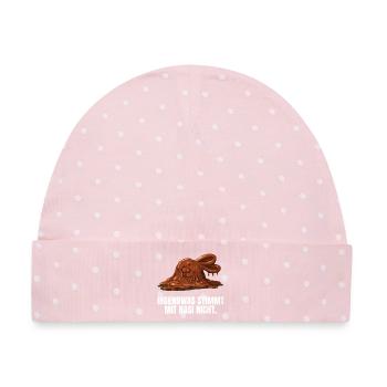 Irgendwas Stimmt Mit Hasi Nicht Böses Hasi - Baby Premium Organic Mütze - Rosa/Weiße Punkte - Vorne