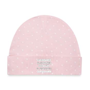 Gleisbauer Typo Kollektion - Baby Premium Organic Mütze - Rosa/Weiße Punkte - Vorne
