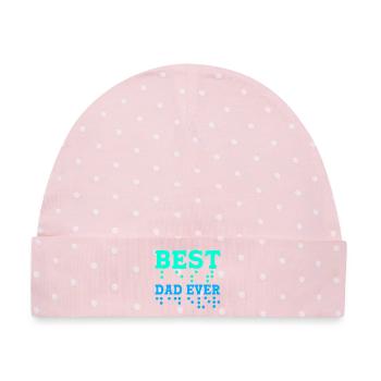 Blind Blindenschrift Braille - Baby Premium Organic Mütze - Rosa/Weiße Punkte - Vorne