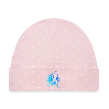Geschenkidee für einen Running mit Running - Baby Premium Organic Mütze - Rosa/Weiße Punkte - Vorne