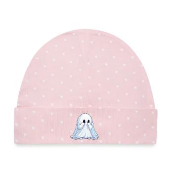 Kuschelgeist mit Blauem Schimmer - Baby Premium Organic Mütze - Rosa/Weiße Punkte - Vorne