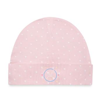 Für Dich - Für uns - Alltag mit Kindern - Baby Premium Organic Mütze - Rosa/Weiße Punkte - Vorne