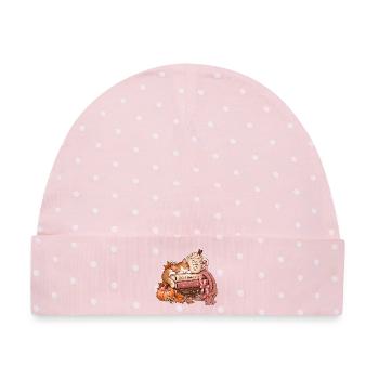 Katzenkuschelzeit: Bücher Tee Wärme - Baby Premium Organic Mütze - Rosa/Weiße Punkte - Vorne