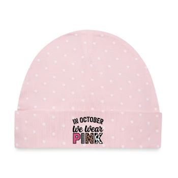 Rosa Oktober: Im Oktober tragen wir Pink - Baby Premium Organic Mütze - Rosa/Weiße Punkte - Vorne