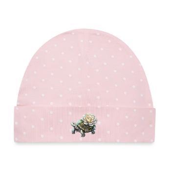 Blume im Mondlicht – Die keltische Schildkröten-Encant - Baby Premium Organic Mütze - Rosa/Weiße Punkte - Vorne