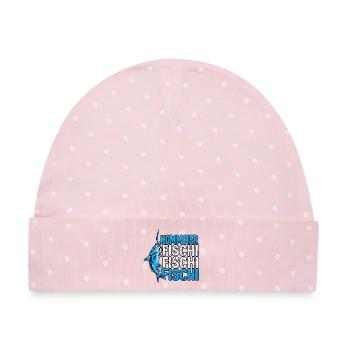 Komm Herr Fischi Angler - Baby Premium Organic Mütze - Rosa/Weiße Punkte - Vorne