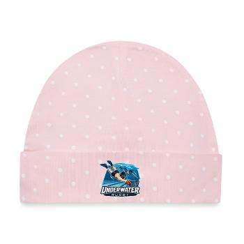 Unterwasser Rugby Cartoonlogo - Baby Premium Organic Mütze - Rosa/Weiße Punkte - Vorne