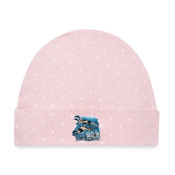 Unterwasser Rugby Goalie - Baby Premium Organic Mütze - Rosa/Weiße Punkte - Vorne