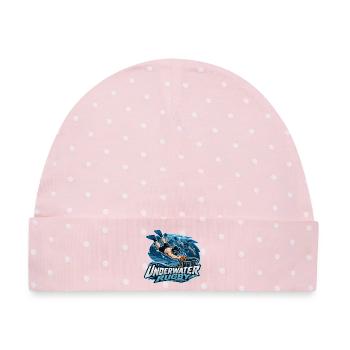 Unterwasser Rugby Logo - Baby Premium Organic Mütze - Rosa/Weiße Punkte - Vorne