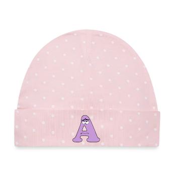 A - Baby Premium Organic Mütze - Rosa/Weiße Punkte - Vorne