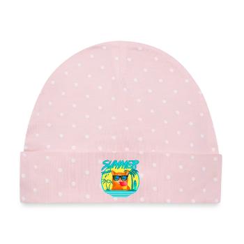 SUMMERCAT WITH ICE - Baby Premium Organic Mütze - Rosa/Weiße Punkte - Vorne